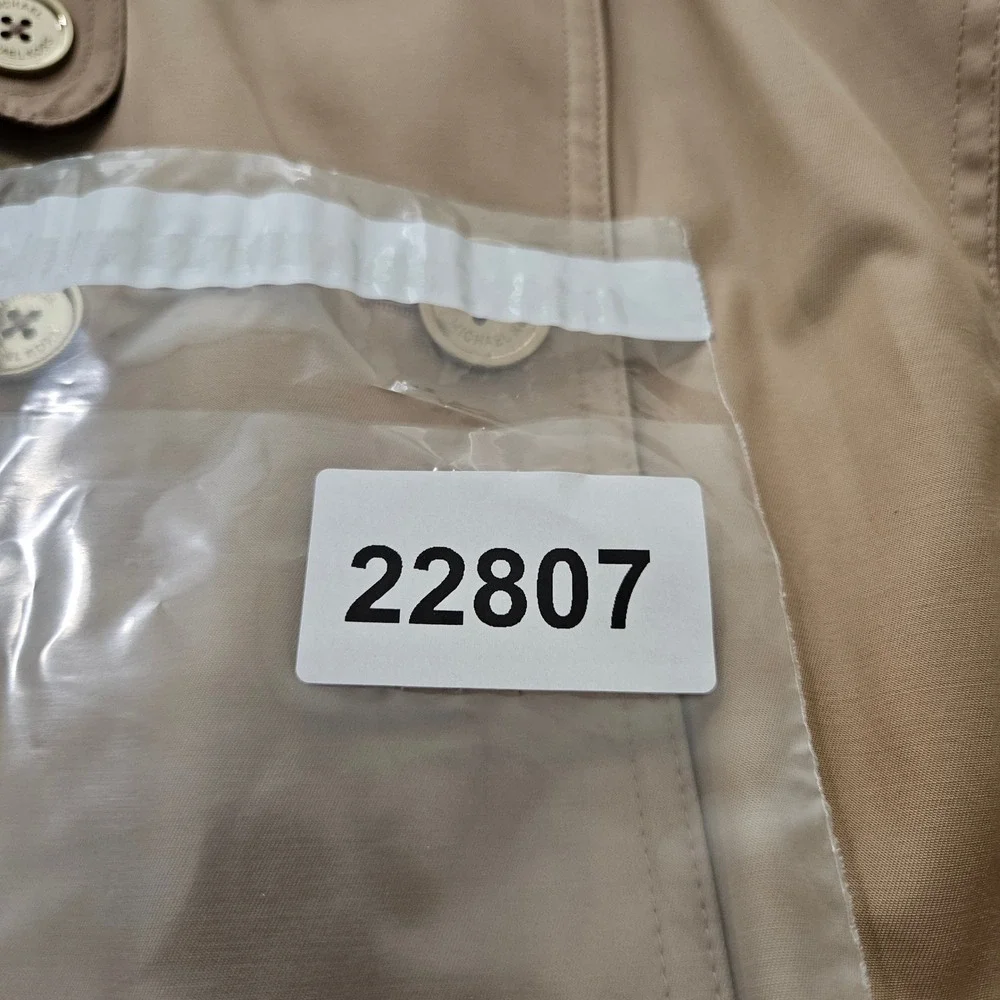 Michael Kors Womens Tan Double Breasted Belted Trench Coat Khaki Size M